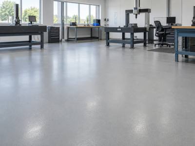 Light industrial floor in a quality control room with measuring equipment in Woodstock